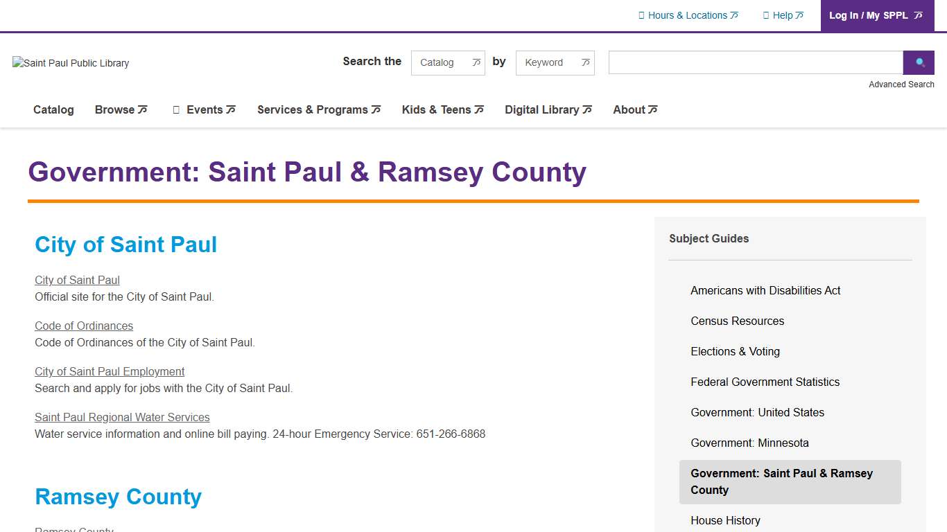 Government: Saint Paul & Ramsey County Saint Paul Public Library